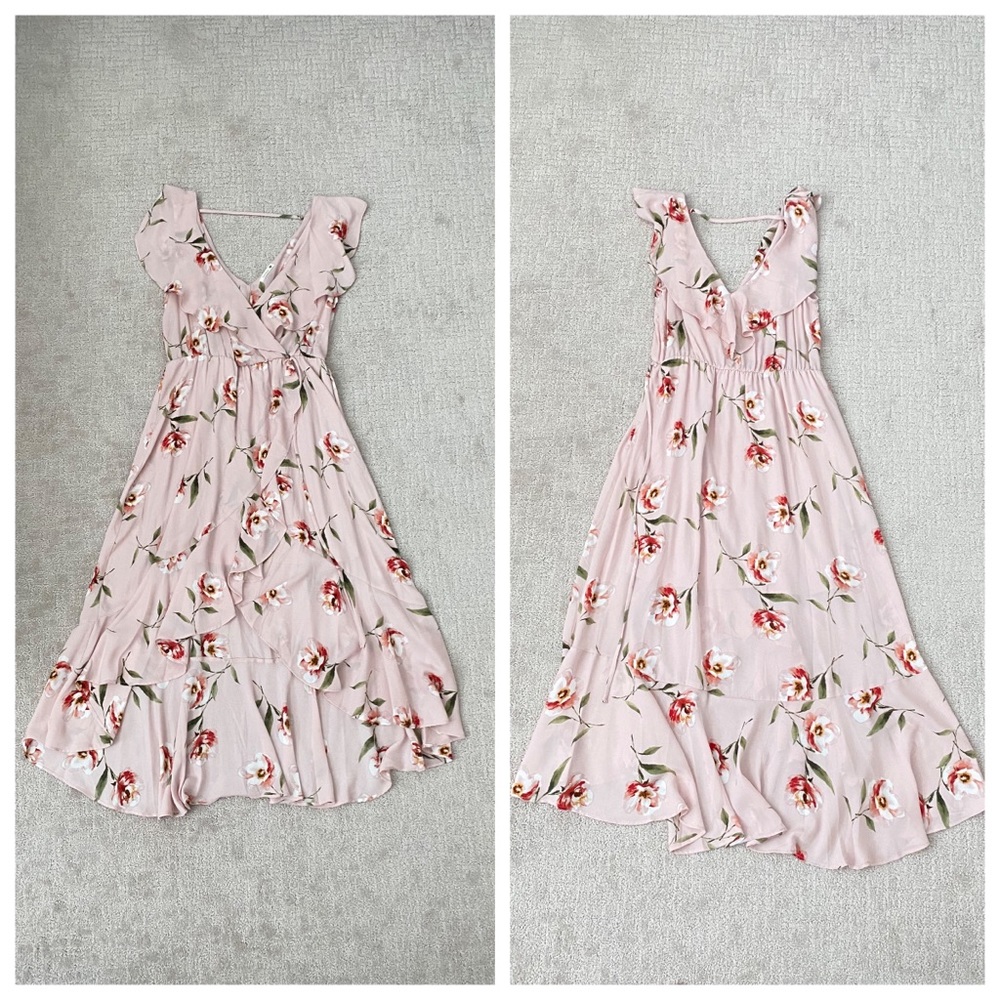 Floral Ruffle High Low Dress